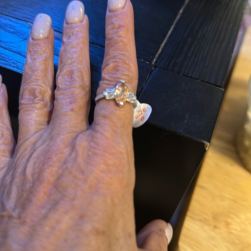 Bomb party .925 Sterling Silver topaz and CZ Ring with Timeless Elegance